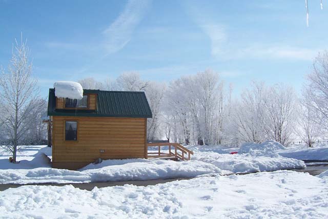 cabin in winter